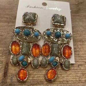 NWOT ..Astec style style stone earrings STUNNING